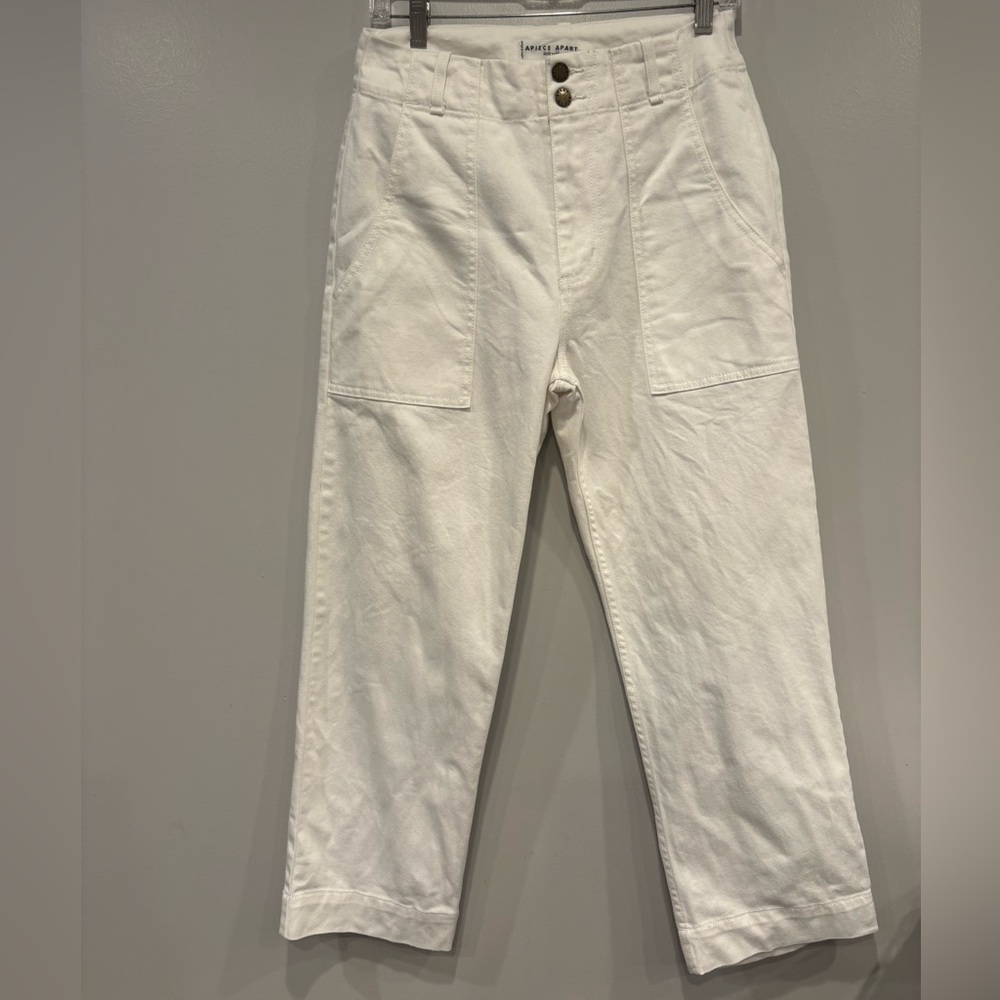 Apiece Apart Cargo Cropped White Pants Women’s Size 4